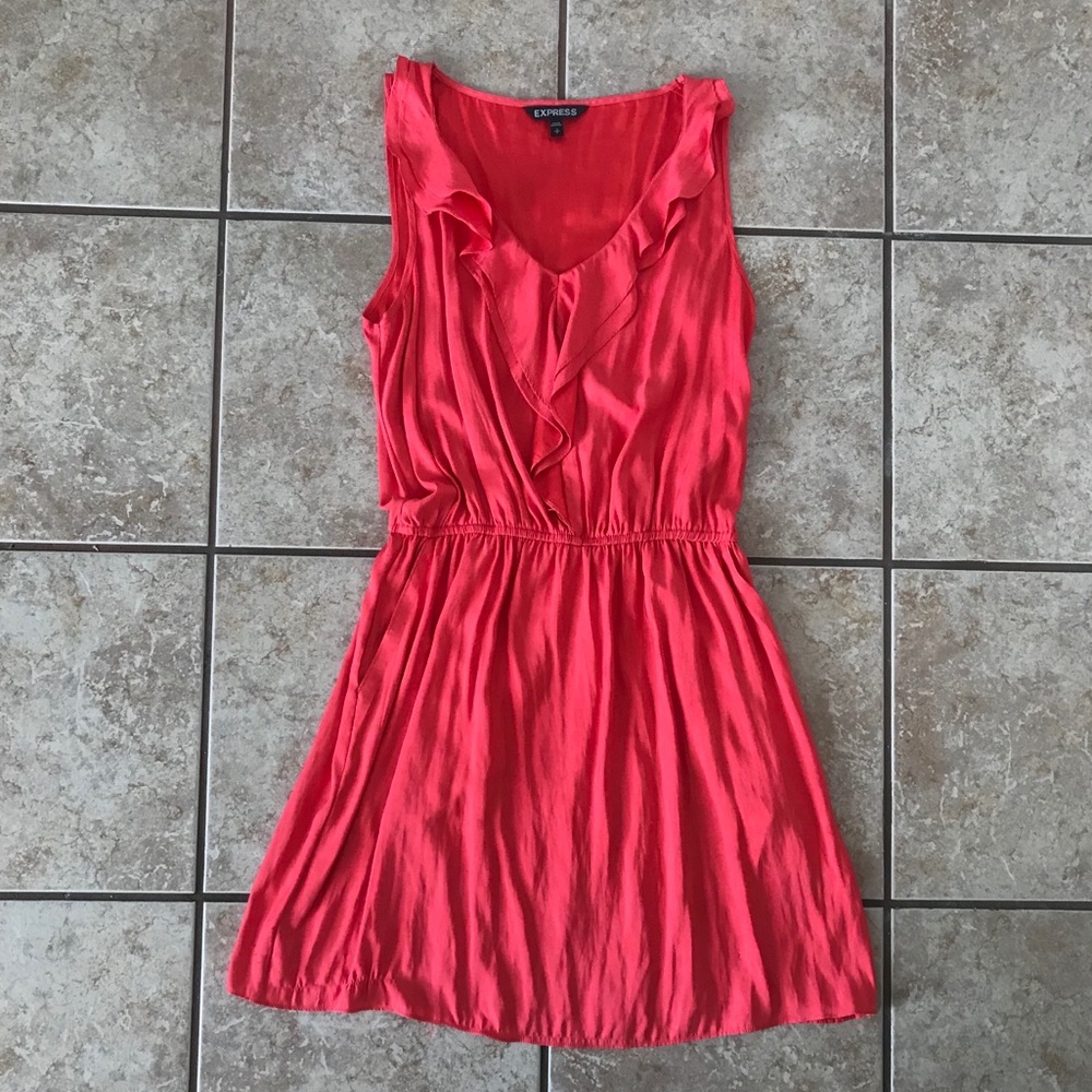 Pink V-neck Express Dress